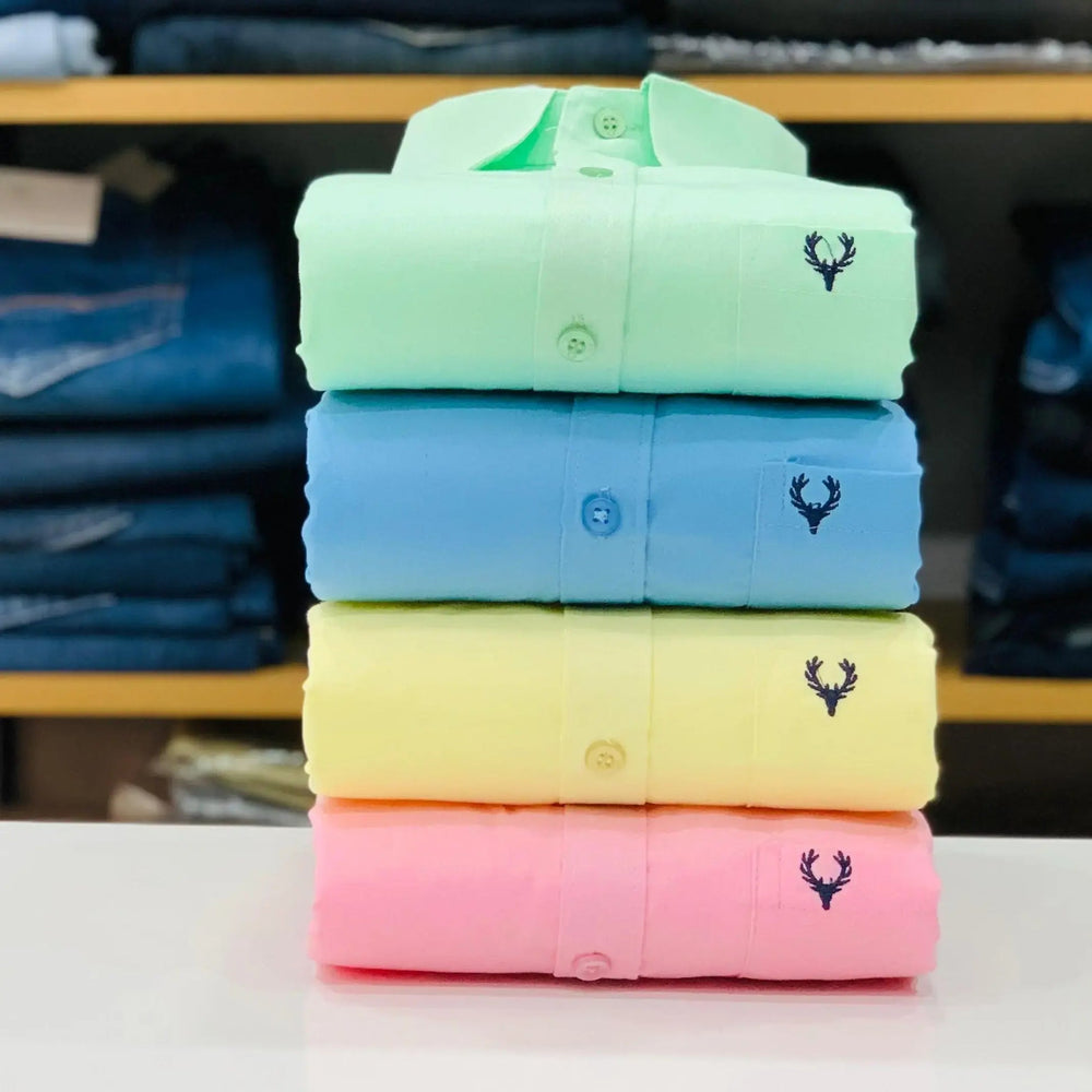 FIGRIOT Luxury Solid Shirt Set