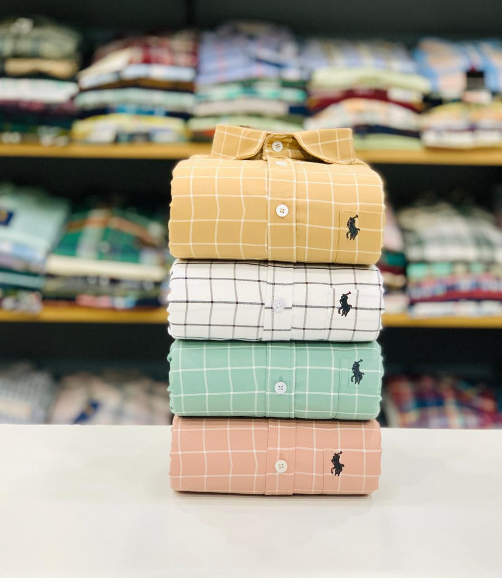 FIGRIOT Oxford Trendline Checked Shirts Combo